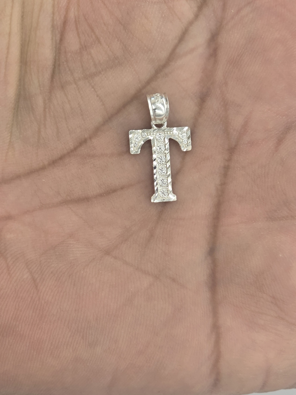 925 Sterling Silver Letter T Pendant